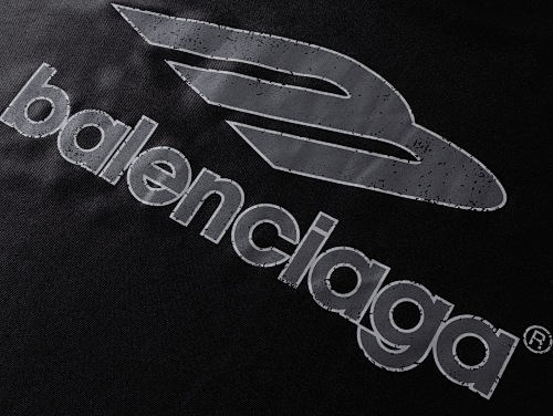 EM Sneakers Balenciaga FOoTBALL Collection: 3B Silhouette Ribbed V-Neck Printed T-Shirt Black /Blue /Gray