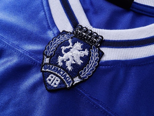 EM Sneakers Balenciaga FOoTBALL Collection: 3B Silhouette Ribbed V-Neck Printed T-Shirt Black /Blue /Gray