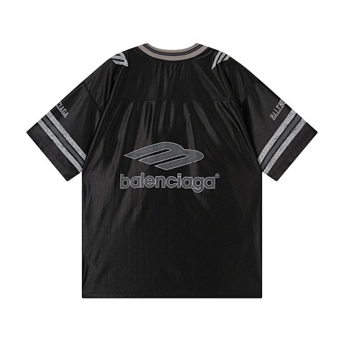 EM Sneakers Balenciaga FOoTBALL Collection: 3B Silhouette Ribbed V-Neck Printed T-Shirt Black /Blue /Gray