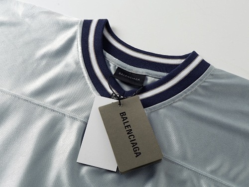 EM Sneakers Balenciaga FOoTBALL Collection: 3B Silhouette Ribbed V-Neck Printed T-Shirt Black /Blue /Gray