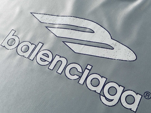 EM Sneakers Balenciaga FOoTBALL Collection: 3B Silhouette Ribbed V-Neck Printed T-Shirt Black /Blue /Gray