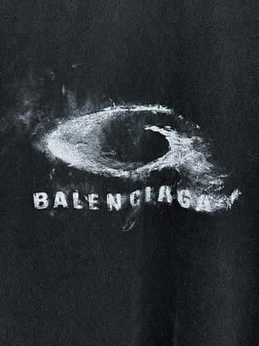 EM Sneakers Balenciaga Logo Smoke-Effect Direct-Print T-Shirt Washed Black