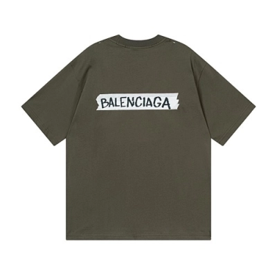 EM Sneakers Balenciaga Masking Tape Print T-Shirt Olive Green 02