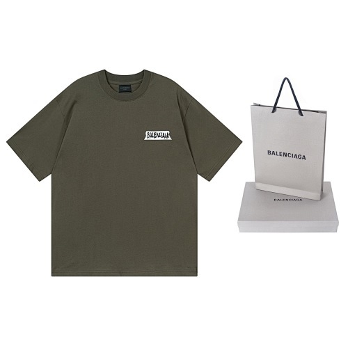 EM Sneakers Balenciaga Masking Tape Print T-Shirt Olive Green