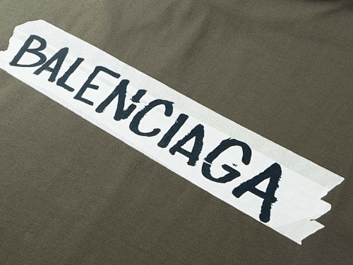 EM Sneakers Balenciaga Masking Tape Print T-Shirt Olive Green