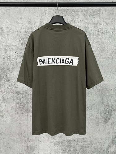 EM Sneakers Balenciaga Masking Tape Print T-Shirt Olive Green