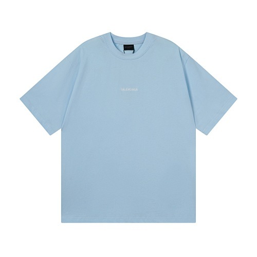 EM Sneakers Balenciaga Paris Logo Embroidered T-Shirt Blue