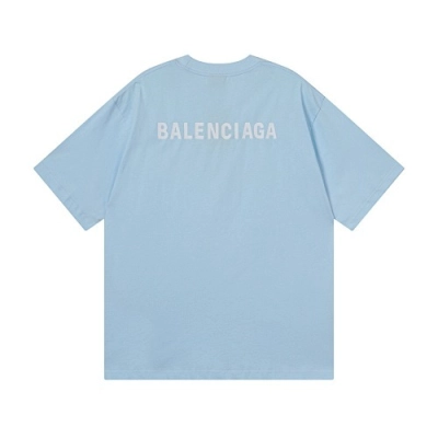 EM Sneakers Balenciaga Paris Logo Embroidered T-Shirt Blue 02