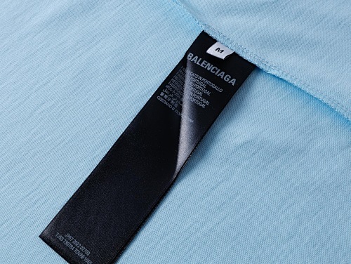 EM Sneakers Balenciaga Paris Logo Embroidered T-Shirt Blue