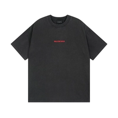 EM Sneakers Balenciaga Paris Logo Embroidered T-Shirt Washed Black 01