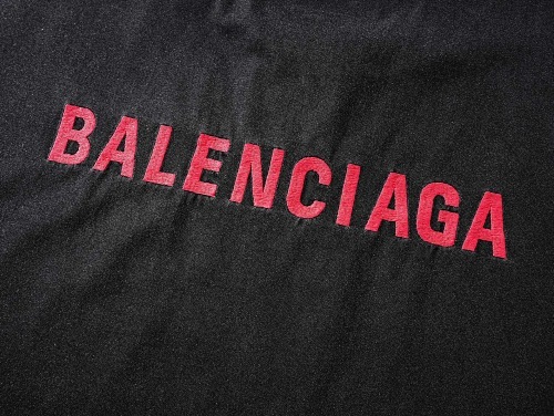 EM Sneakers Balenciaga Paris Logo Embroidered T-Shirt Washed Black