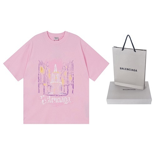 EM Sneakers Balenciaga Place Des Vosges Print T-Shirt Pink
