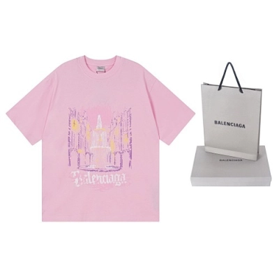 EM Sneakers Balenciaga Place Des Vosges Print T-Shirt Pink 01