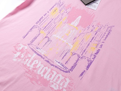 EM Sneakers Balenciaga Place Des Vosges Print T-Shirt Pink