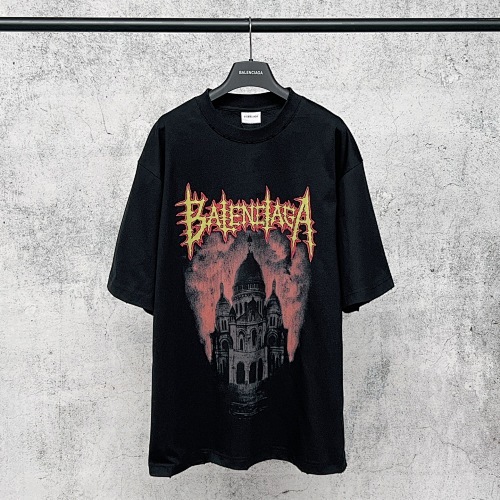 EM Sneakers Balenciaga Sacré-Cœur Print T-Shirt Black /Pink