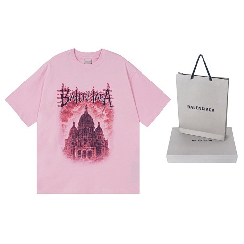EM Sneakers Balenciaga Sacré-Cœur Print T-Shirt Black /Pink