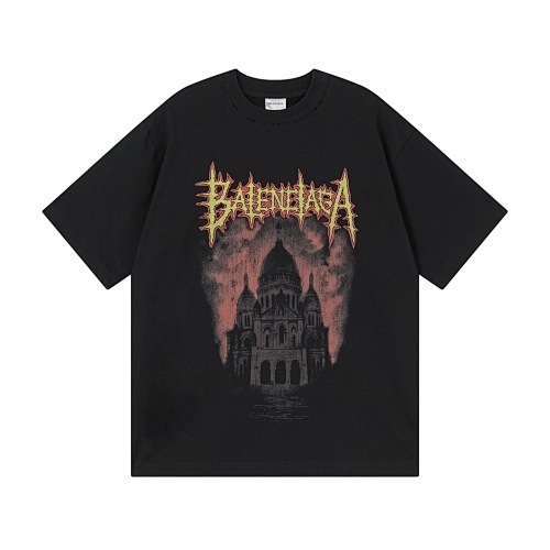 EM Sneakers Balenciaga Sacré-Cœur Print T-Shirt Black /Pink