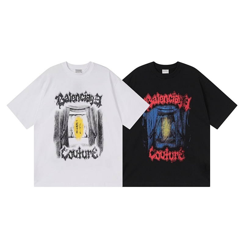 EM Sneakers Balenciaga Salon de Couture Printed T-Shirt Black /White