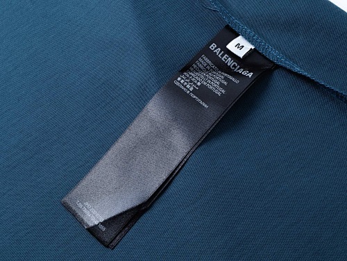 EM Sneakers Balenciaga T-Shirt Star Logo with Embroidered Cuffs (Left & Right) Washed Black /Lake Blue