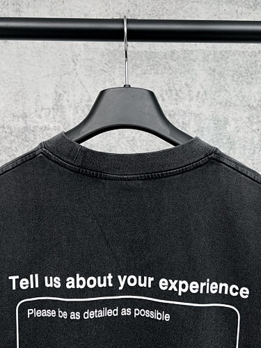 EM Sneakers Balenciaga T-Shirt Star Logo with Embroidered Cuffs (Left & Right) Washed Black /Lake Blue