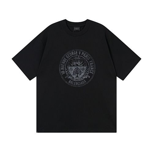 EM Sneakers Balenciaga Vintage Emblem Direct-to-Garment Printed T-Shirt Black /Gray