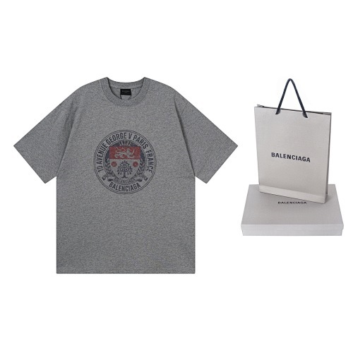 EM Sneakers Balenciaga Vintage Emblem Direct-to-Garment Printed T-Shirt Black /Gray