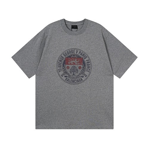 EM Sneakers Balenciaga Vintage Emblem Direct-to-Garment Printed T-Shirt Black /Gray