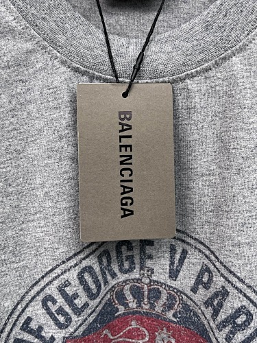 EM Sneakers Balenciaga Vintage Emblem Direct-to-Garment Printed T-Shirt Black /Gray