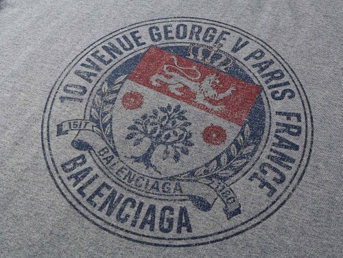 EM Sneakers Balenciaga Vintage Emblem Direct-to-Garment Printed T-Shirt Black /Gray