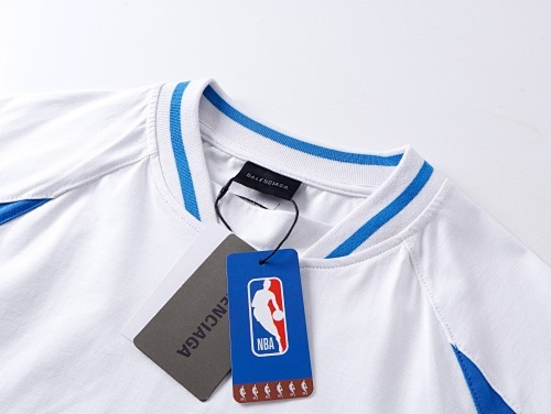 EM Sneakers Balenciaga x NBA Collab Oversized Color-block Long Sleeve White