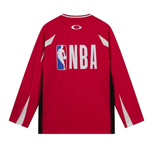 EM Sneakers Balenciaga x NBA Collab Structured Color-block Long Sleeve Black /Red