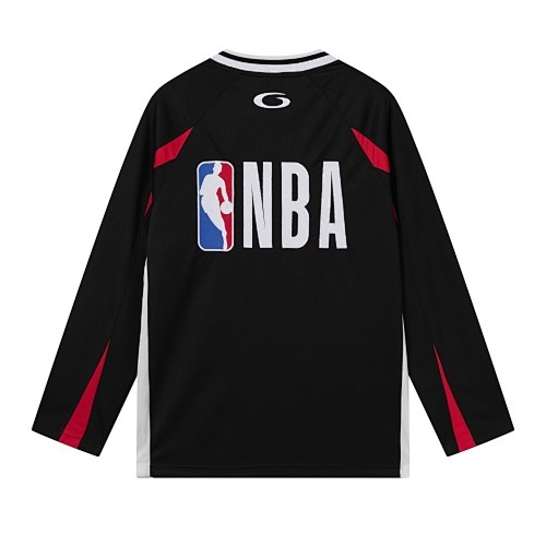 EM Sneakers Balenciaga x NBA Collab Structured Color-block Long Sleeve Black /Red