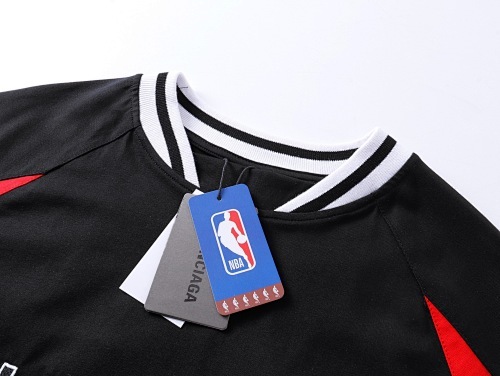 EM Sneakers Balenciaga x NBA Collaboration Series Oversized Color-block T-Shirt Black /White /Red