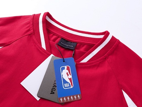 EM Sneakers Balenciaga x NBA Collaboration Series Oversized Color-block T-Shirt Black /White /Red