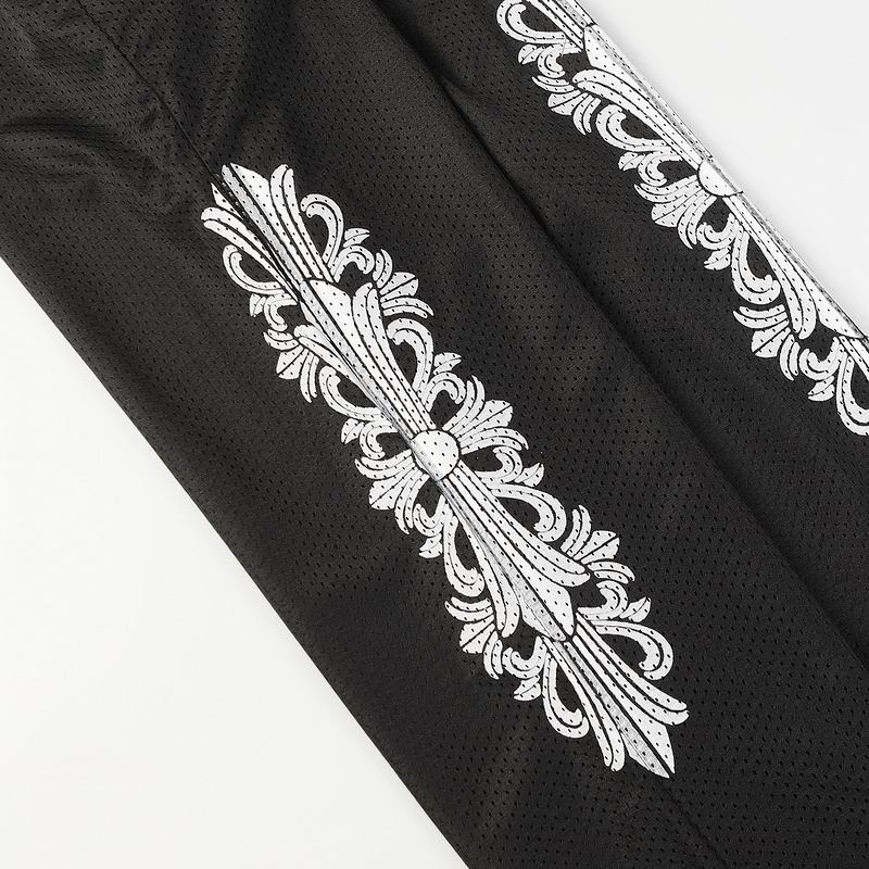 EM Sneakers Chrome Hearts Floral Nylon Mesh Jersey Pants Black