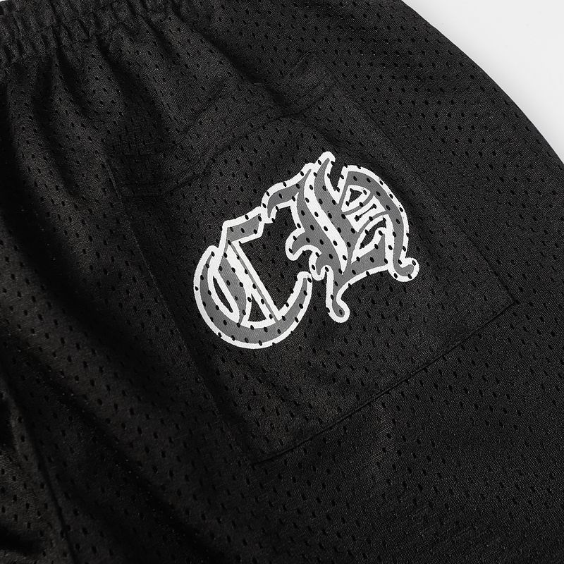 EM Sneakers Chrome Hearts Floral Nylon Mesh Jersey Pants Black