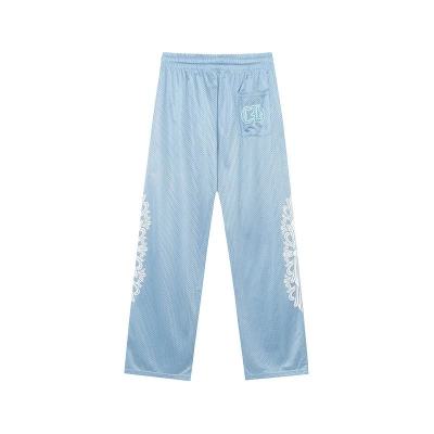 EM Sneakers Chrome Hearts Floral Nylon Mesh Jersey Pants Blue 02