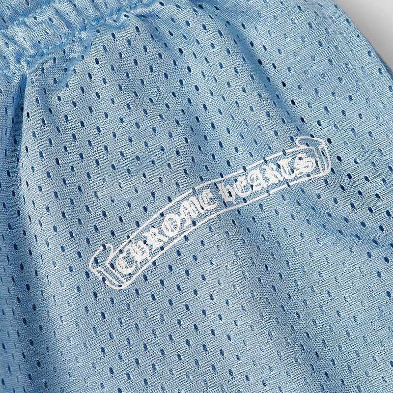 EM Sneakers Chrome Hearts Floral Nylon Mesh Jersey Pants Blue