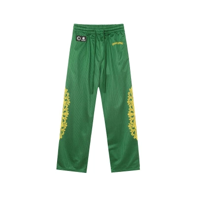 EM Sneakers Chrome Hearts Floral Nylon Mesh Jersey Pants Green 02