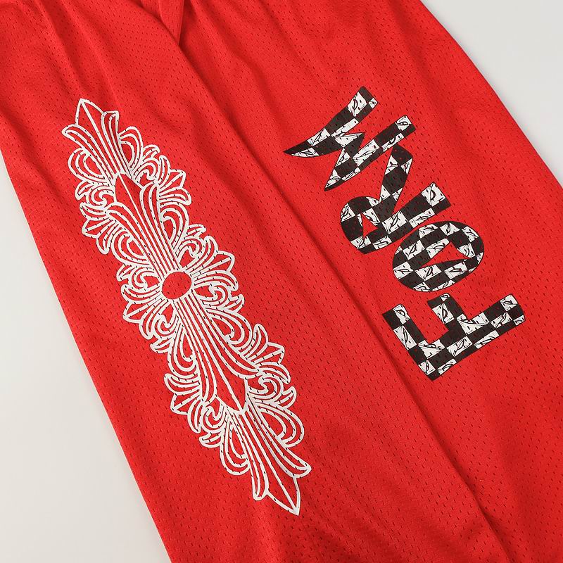 EM Sneakers Chrome Hearts Floral Nylon Mesh Jersey Pants Red