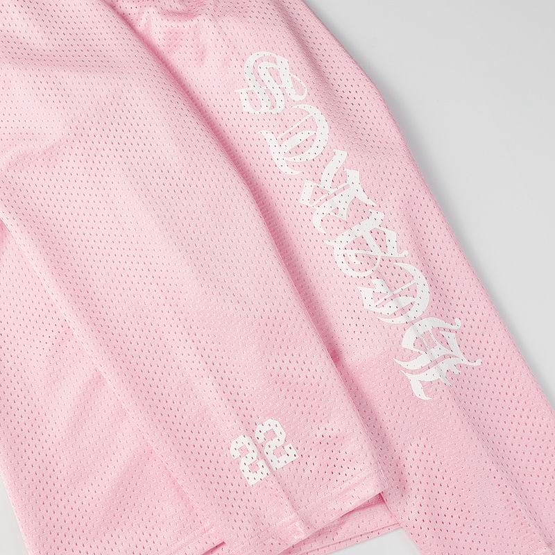 EM Sneakers Chrome Hearts Love You Mesh Warm Up Long Sleeve & Short Pants Sets Jersey Pink