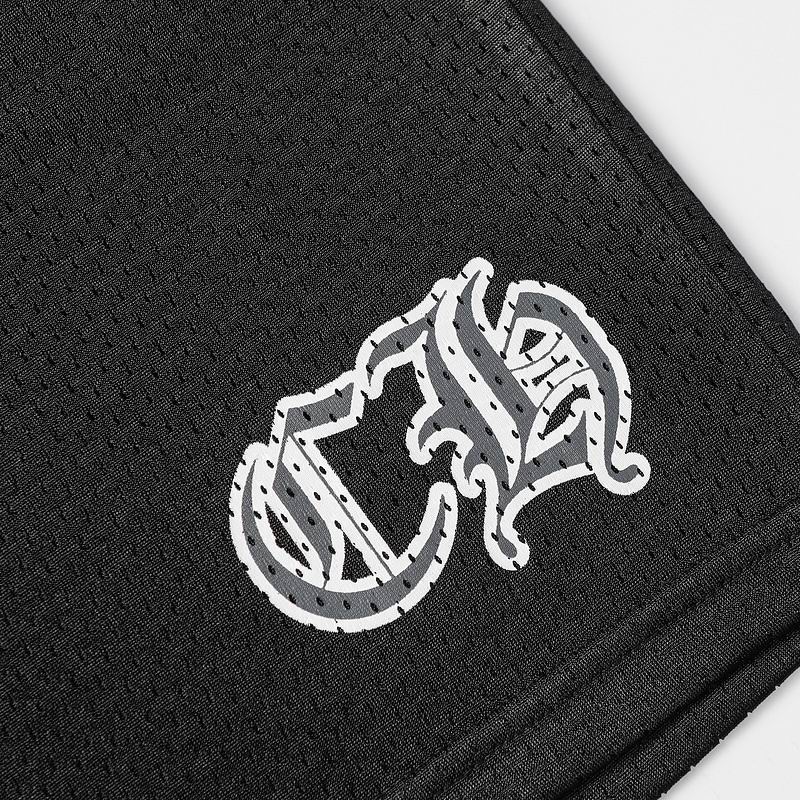 EM Sneakers Chrome Hearts Mesh Stadium Football Jersey T-shirt & Shorts Sets Black