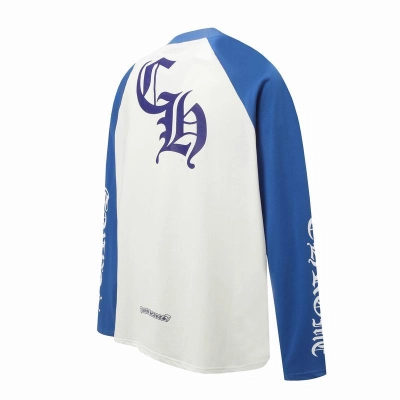 EM Sneakers Chrome Hearts Sanskrit Blue White Long Sleeve 02