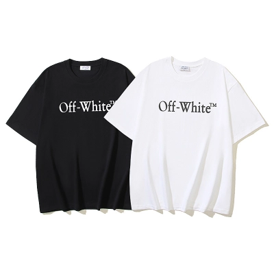 EM Sneakers OFF-WHITE Bookish Logo Classic Print T-Shirt #173 Black /White 01