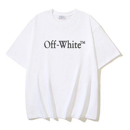 EM Sneakers OFF-WHITE Bookish Logo Classic Print T-Shirt #173 Black /White