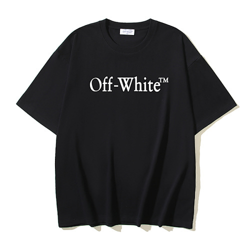 EM Sneakers OFF-WHITE Bookish Logo Classic Print T-Shirt #173 Black /White