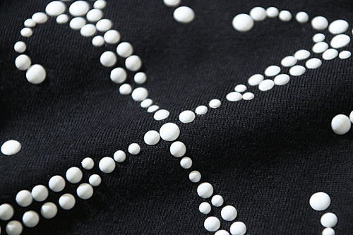 EM Sneakers OFF-WHITE Glitter Bead Arrow Print T-Shirt #172 Black /White /Blue