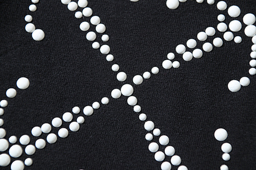 EM Sneakers OFF-WHITE Glitter Bead Arrow Print T-Shirt #172 Black /White /Blue