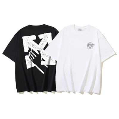 EM Sneakers OFF-WHITE Hand-Holding Arrows Print T-Shirt #176 Black /White 01