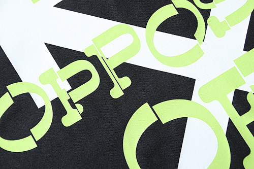 EM Sneakers OFF-WHITE Letter & Arrow Print T-Shirt #180 Black /White